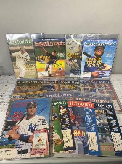 Fifteen Baseball America Magazines Autographed