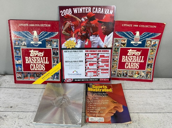 Topps Baseball Cards Reference Books, NY Yankees 100th Anniversary Book, Cincinnati Reds Items More