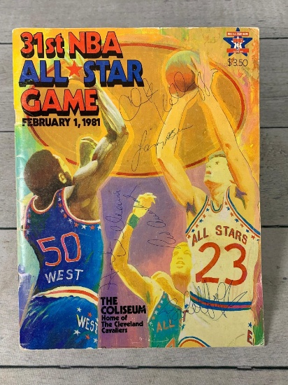 1981 NBA All Star Game Program Autographed by Several People