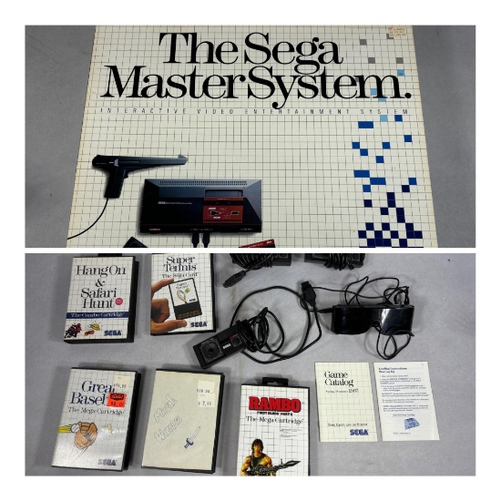 Sega Mega System in Original Box with Games Inc. Rambo