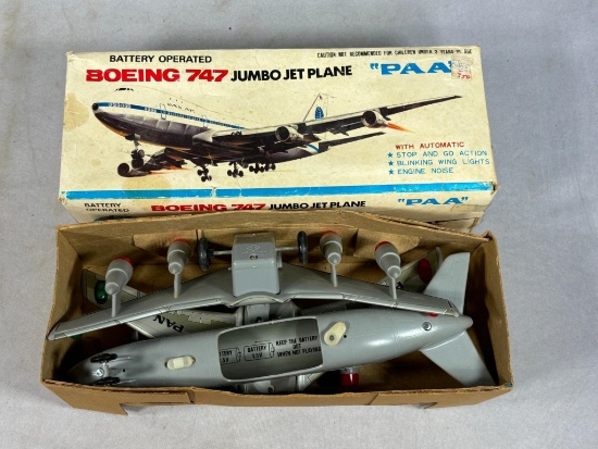 Vintage Battery Operated Boeing 747 Jumbo Jet Pan-Am AIrlines