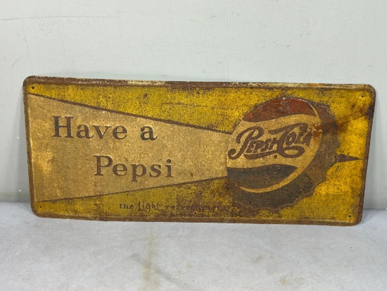 Vintage Metal Embossed Have a Pepsi, Pepsi-Cola Sign