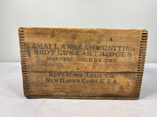 Antique Wood Crate For Repeating Arms Company