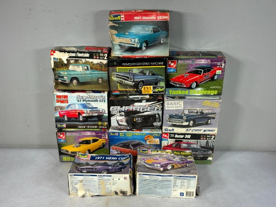 Group of Vintage Plastic Model Kits by AMT, Revell and more
