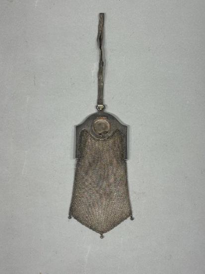 Antique Chain Mail Purse Sterling Silver Unusual