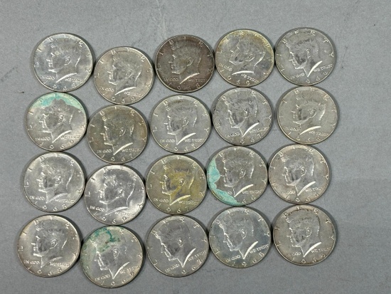Group Lot of 20 Kennedy Half Dollar Coins 40 percent silver