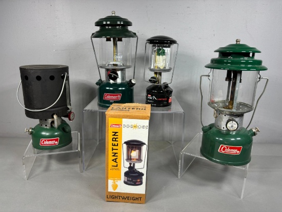 Group Lot of Nicer Vintage Coleman White Gas Lanterns