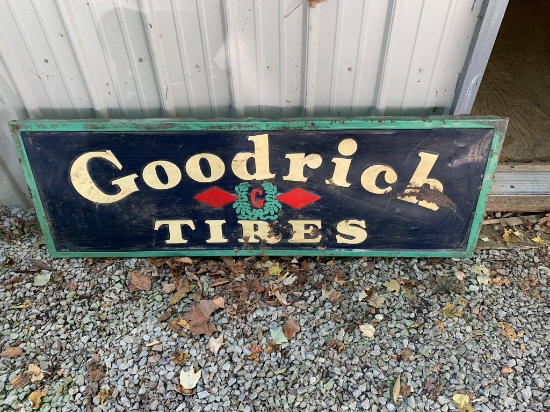 Vintage Goodrich Tires Porcelain Sign Rare w/Raised Letters, Logo