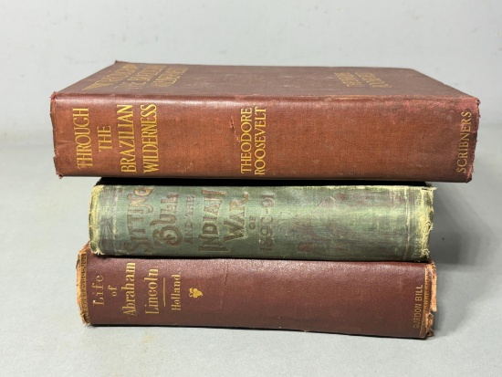 Three Better Antique Books Roosevelt, Sitting Bull, Abraham Lincoln