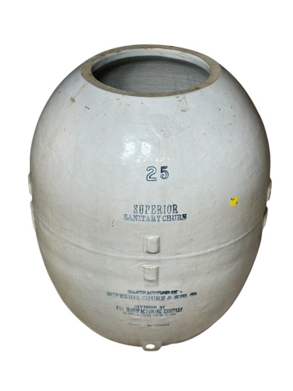 Very Large Superior Sanitary Churn 25 Gallon Nice