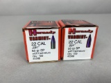 2 Sealed Boxes 22 CAL Hornady Varmint Bullets for Reloading