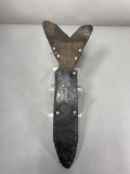 Early Large Leather Bowie Knife Sheath w/German Inscription