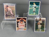 1957 Topps Cleveland Indians baseball cards: Lemon, Wynn, Herb Score, Mike Garcia