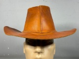 Vintage Leather Cowboy Hat Henschel Skullys Medium