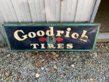 Vintage Goodrich Tires Porcelain Sign Rare w/Raised Letters, Logo