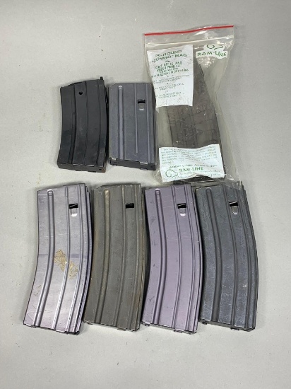 Group Lot of 7 Rifle Ammo Magazines 5.56 AR-15 Ruger Mini 14