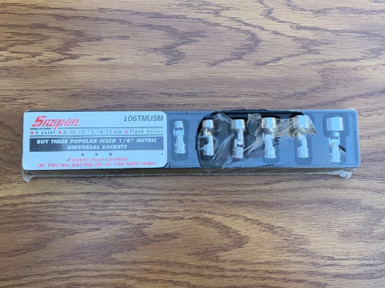 Snap On 1/4" Six Point Metric Flank Drive Socket Set