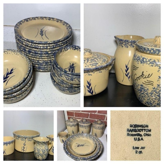 Roseville Pottery Plates, Bowls, Canisters & More
