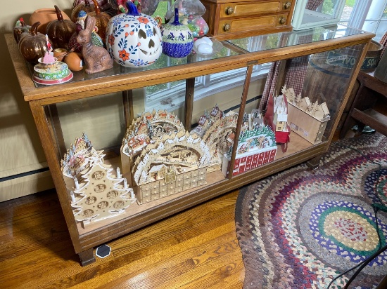 Antique Wood & Glass Store Display Case Cabinet Columbus Showcases