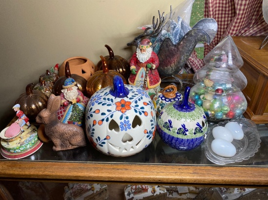 Group Lot of Vintage Holiday Decorations Christmas, Halloween, Easter