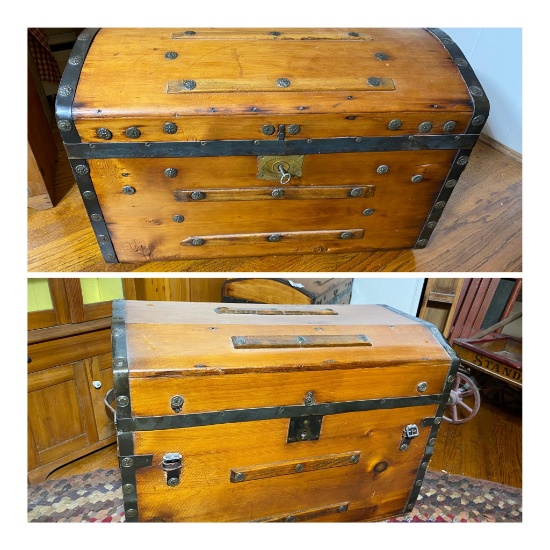 Two Antique Dome Top Trunks