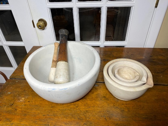 Antique Mortar & Pestle Grouping