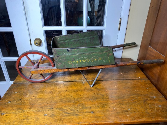 Antique 19th Century Primitive Child's Wheelbarrow