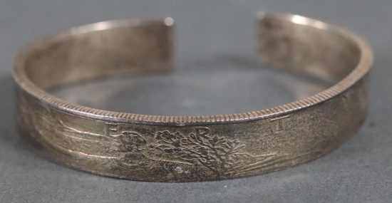 Unusual Peace Dollar Coin Silver Bracelet 28.5 grams