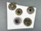 Set of 5 Antique Decorative Buttons with Glass Accents Gay 90s Jeweled
