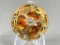 Victorian Brass Button with Amber-Colored Glass Stones