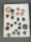 Group Lot Buttons Including Native American Silver