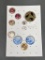 Group Lot Better Antique Buttons Meissen, Amethyst Glass, Delft and more