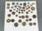 Large Lot Victorian Antique Buttons Metal Flowers, Designs