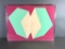Charles Hinman Screen Print Green on Burgundy