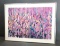 Artist Signed Painting, Art Piece, Acrylic on Paper, Segment Color Flowerscape 1987