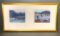 Gordon Mortensen (b. 1938) Diptych Reduction Woodcut Print, Sunset and Snowy Meadow. 1984