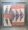 Painted Pressed Paper Mixed Media Artwork with Fish, Signed