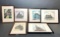 Group of Seven Vintage Block Prints by Various Artists