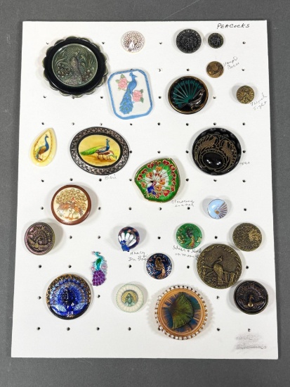 Collection of Peacock-Themed Decorative Buttons Antique, Designer, Enamel and more