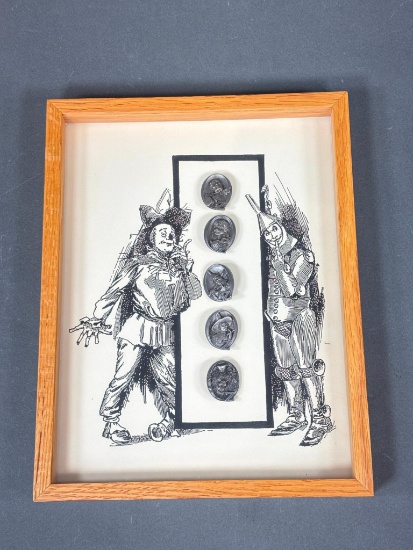 Group of 5 Pewter Wizard of Oz Buttons