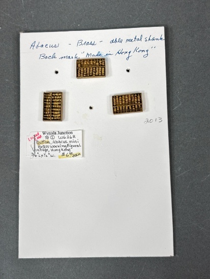 Group of Three Unusual Vintage Buttons Abacus