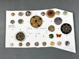 Large Lot of Better Antique Buttons - Enamel Colors, Jewels and more