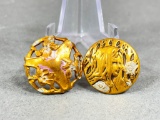 Pair of Gilded Metal Decorative Antique Buttons
