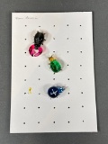 Three Unusual Russian Glass buttons Insects Beetles