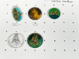 Group of 5 Vintage Designer Buttons Fabulous Creatures