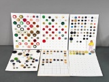 Large Lot of Vintage Buttons 6 Cards Retro Floral, Trouser and more