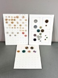 Group Lot of Antique, Vintage Buttons Lacy Glass, Colorful