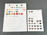 Group Lot Vintage Retro Buttons Design Under Glass, Kaleidoscopes