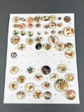 Large Lot Japanese Overlay Enamel Ceramic buttons Nice