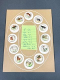Set of Chinese Enamel Overlay Buttons Animals By Year